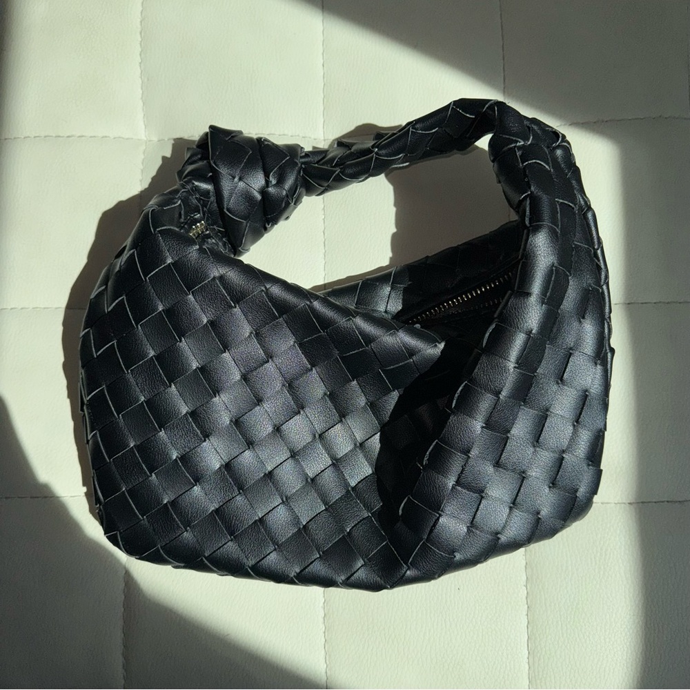 Black Woven Handbag - Picture 1 of 8